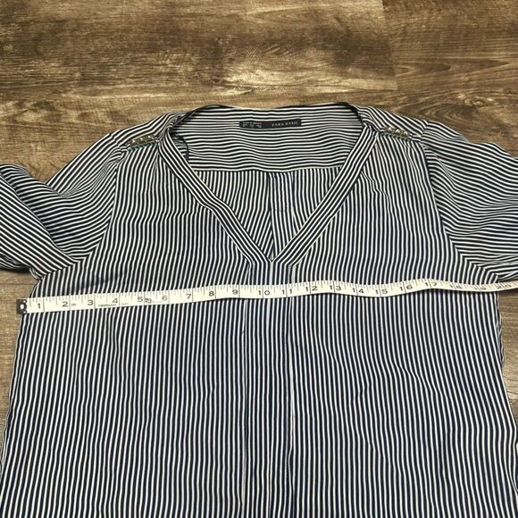 Zara Basic Striped Blouse Size Medium - Picture 7 of 8
